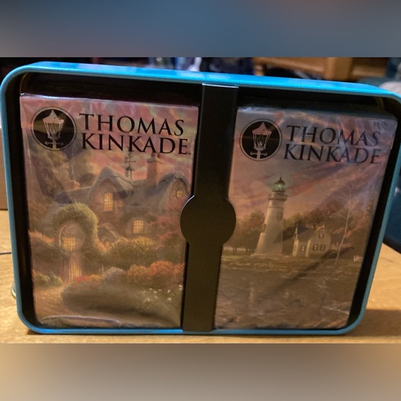 NWT Thomas Kinkade 2 Decks Of Playing Cards In A Decorative Keepsake Tin - Picture 6 of 9